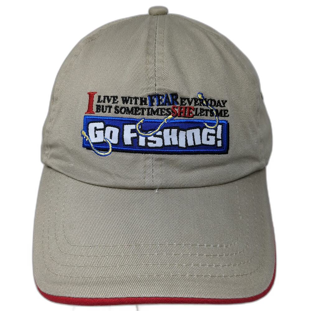 Paramount Outdoors Baseball Cap Beige One Size Fishing Graphic Slideback Hat